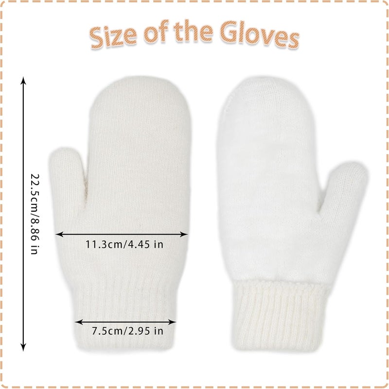 FGSS Winter Warm Mittens for Women Men - Soft Faux Rabbit Fur Mittens Elastic Cuff Stretchy Knit Gloves Cold Weather - Image 3